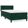 vidaXL Boxspringbett mit Matratze Dunkelgr&uuml;n 100x200 cm Samt