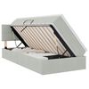 vidaXL Bett mit Stauraum und LED mit LED Hellgrau 90 x 190 cm Samt