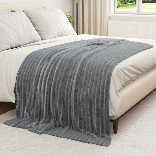 vidaXL &Uuml;berwurfdecke Dunkelgrau 200 x 150 cm Fleece