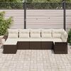 vidaXL Gartensofa-set mit Kissen 7 pcs Braun Poly-Rattan