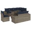 vidaXL 9-teiliges Gartensofa-Set mit Kissen, grau, Polyrattan