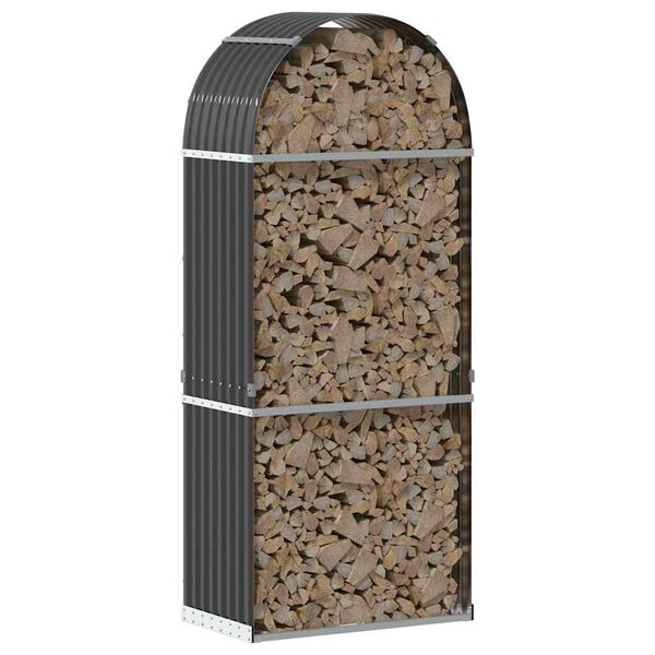 vidaXL Holzkorb Anthrazit 80x45x190 cm Verzinkter Stahl