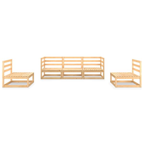 vidaXL 5-tlg. Garten-Lounge-Set Massivholz Kiefer