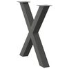 vidaXL Esstischbeine X-Form 2 Stk. Anthrazit 80x(72-73) cm Stahl