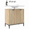 vidaXL Waschbeckenschrank mit T&uuml;r Sonoma-Eiche 60,5 x 33,5 x 61 cm
