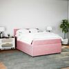vidaXL Boxspringbett mit Matratze Rosa 160x200 cm Samt