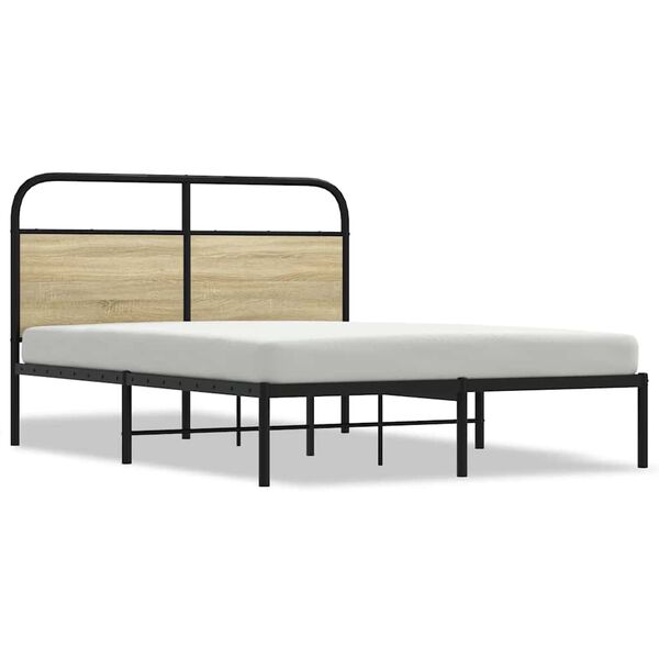 vidaXL Bettgestell ohne Matratze 135x190 cm Sonoma-Eiche Holzwerkstoff