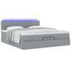 vidaXL Ottomane Bett mit Matratze & LEDs Hellgrau 180x200 cm Stoff