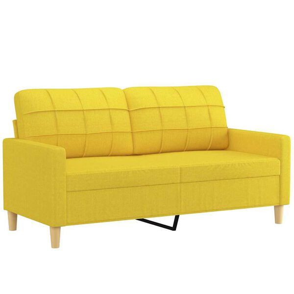 vidaXL 2-Sitzer-Sofa Hellgelb 140 cm Stoff