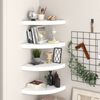 vidaXL Eck-Schweberegale 4 Stk. Wei&szlig; 35x35x3,8 cm MDF
