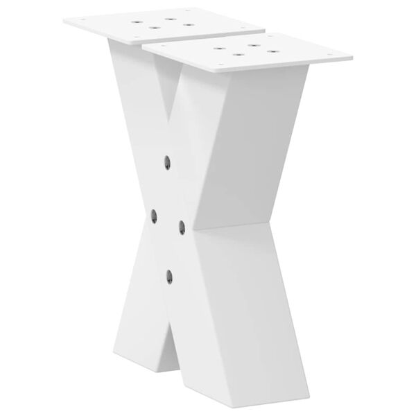 vidaXL Couchtischbeine X-Form 2 Stk. Wei&szlig; 30x(30-31) cm Stahl