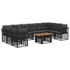 vidaXL Gartensofa-set 11 stk. Schwarz und Dunkelgrau 100 x 55 x 73 cm