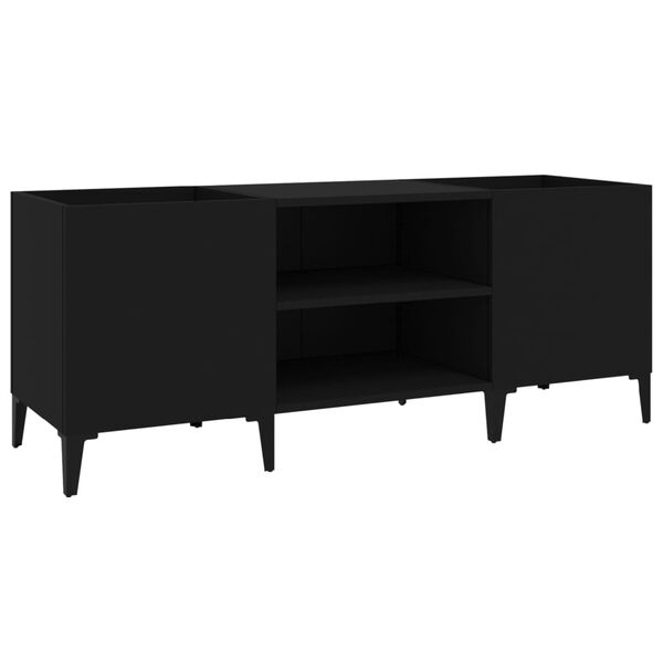 vidaXL Plattenschrank Schwarz 121x38x48 cm Holzwerkstoff
