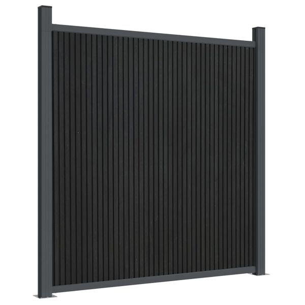 vidaXL Zaunelement Grau 526x186 cm WPC