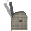 vidaXL 9-tlg. Garten-Essgruppe mit Kissen Grau Poly Rattan