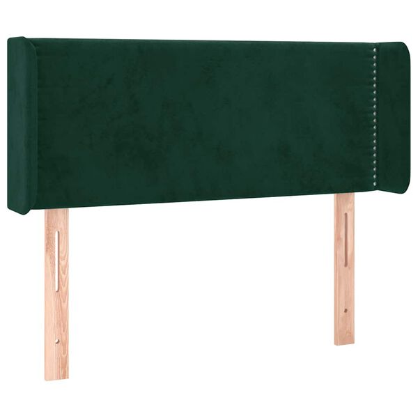vidaXL Kopfteil mit Ohren Dunkelgr&uuml;n 93x16x78/88 cm Samt