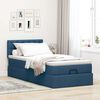 vidaXL Ottoman-Bett mit Matratze & LEDs Blau 90x190 cm Stoff
