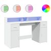 vidaXL LED-Schreibtisch Wei&szlig; 140x55x91 cm Holzwerkstoff