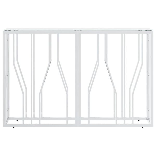 vidaXL Konsolentisch Silbern 110x30x70 cm Edelstahl und Glas