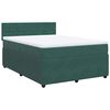 vidaXL Boxspringbett mit Matratze Dunkelgr&uuml;n 140x200 cm Samt