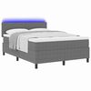 vidaXL Boxspringbett Hellgrau und Weiß 203 x 160 x 88 cm Cordstoff