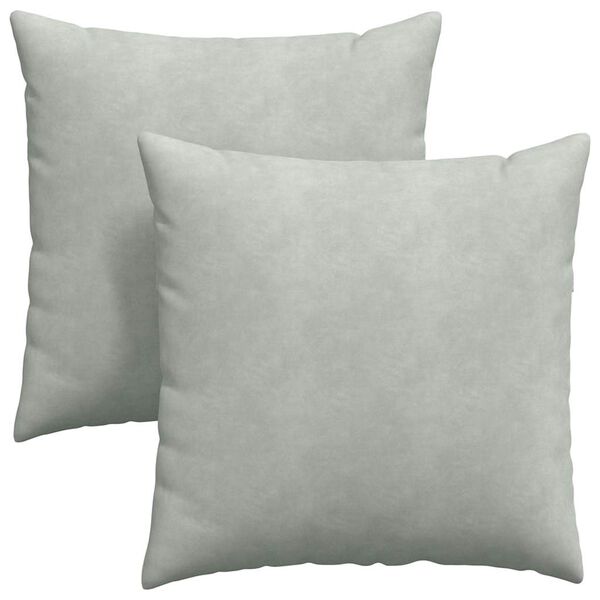 vidaXL Sofakissen 2 St&uuml;ck Hellgrau 80 x 80 cm Cordstoff