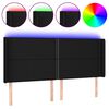vidaXL LED Kopfteil Schwarz 183x16x118/128 cm Stoff