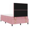 vidaXL LED Boxspringbett mit Matratze Rosa 120 x 200 cm Stoff