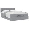 vidaXL Ottoman-Bett mit Matratze Hellgrau 140x200 cm Stoff
