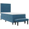 vidaXL Boxspringbett mit Matratze Dunkelblau 100 x 200 cm Samt