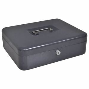 vidaXL Geldbox mit Schloss Dunkelgrau 30 x 24 x 9 cm Stahl