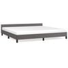 vidaXL Bettgestell mit Kopfteil ohne Matratze Grau 200x200 cm