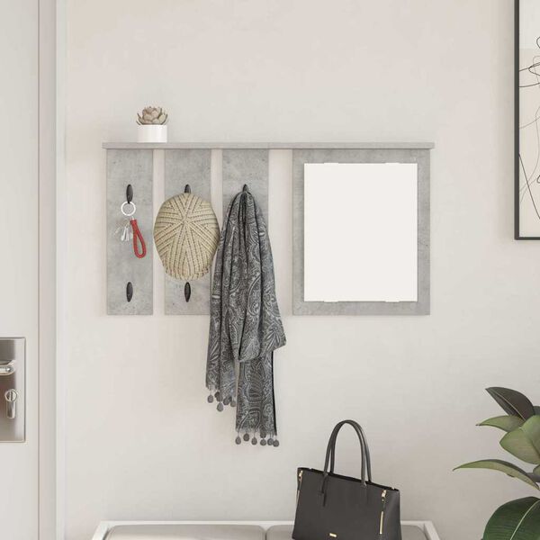 vidaXL Wandmontierter Kleiderst&auml;nder Betongrau 85 x 10 x 45 cm