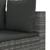 vidaXL 4-tlg. Garten-Sofagarnitur mit Kissen Grau Poly Rattan