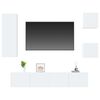 vidaXL 5-tlg. TV-Schrank-Set Hochglanz-Wei&szlig; Holzwerkstoff