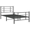vidaXL Bettgestell mit Kopf- und Fu&szlig;teil Metall Schwarz 100x190 cm