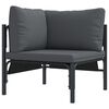 vidaXL Gartensofa-set mit Kissen 6 pcs Schwarz Stahl