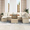 vidaXL Gartensofa-set mit Kissen mit Speicher 9 pcs Beige Poly-Rattan