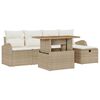 vidaXL Gartensofa-set 6 stk. Beige Poly-Rattan