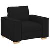 vidaXL Sofa 3 pcs Schwarz Leinenmischgewebe