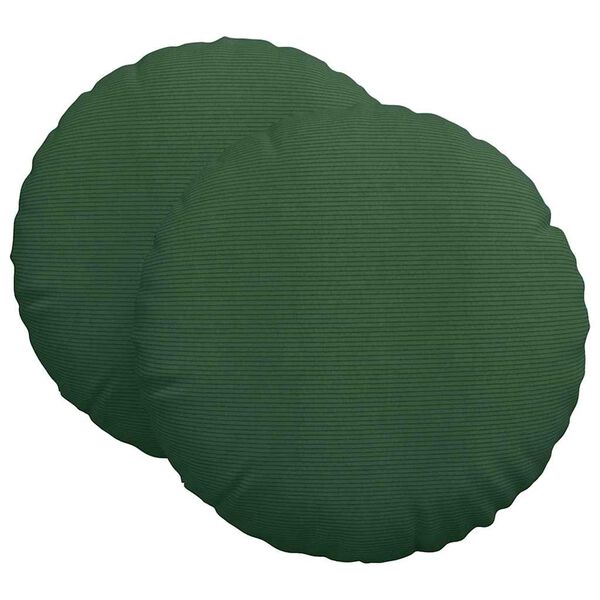 vidaXL Sitzkissen 2 pcs Dunkelgr&uuml;n &Oslash; 80 cm Cordstoff