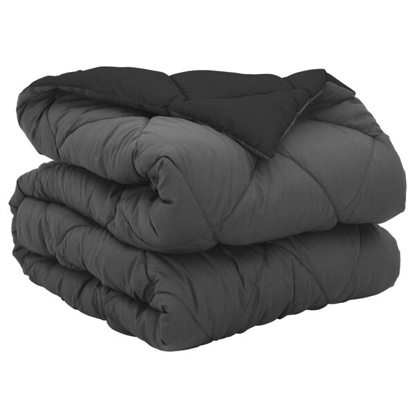 vidaXL Ganzjahresbettdecke Schwarz und Anthrazit 200 x 140 cm