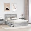 vidaXL Bettrahmen Graues Sonoma 140 x 190 cm Ingenieurs Holz