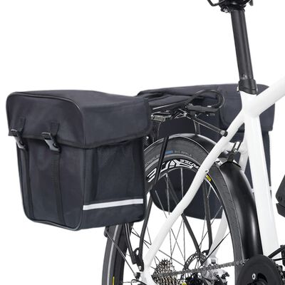 vidaXL Doppel-Fahrradtasche für Gepäckträger Wasserdicht 35 L Schwarz