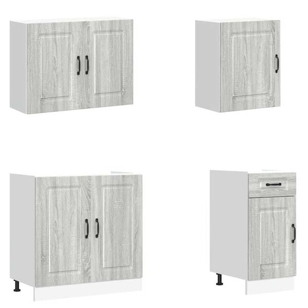 vidaXL 7-tlg. Küchenschrank-Set Kalmar Grau Sonoma Holzwerkstoff