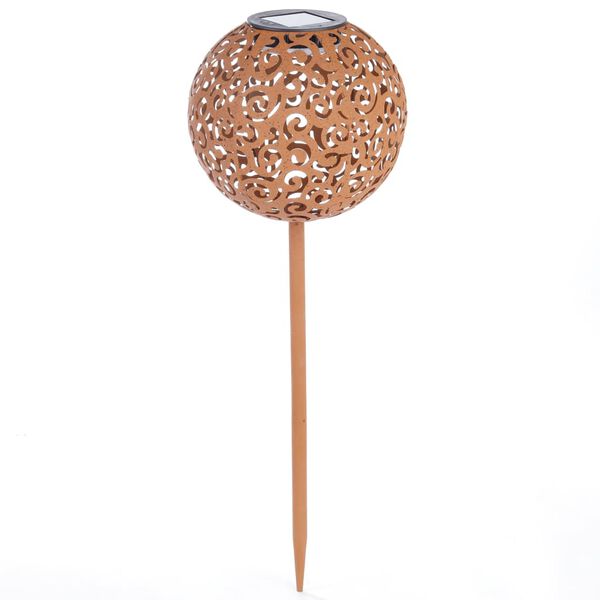HI Garten-Kugelleuchte LED Solar 18 cm Metall Braun