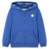 Kinder-Kapuzenpullover mit Rei&szlig;verschluss Blau Melange 140