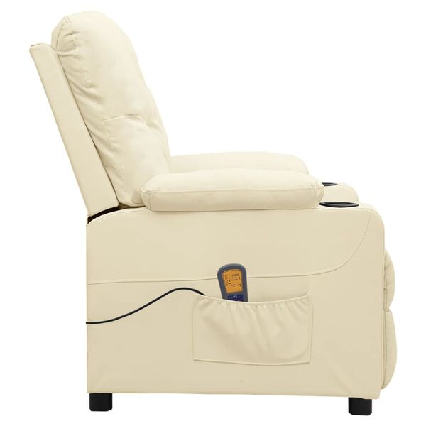 vidaXL Massagesessel Creme Kunstleder