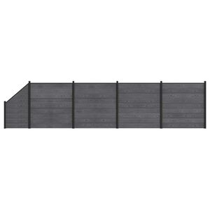 vidaXL Zaunelement 5 pcs WPC und Aluminium Grau