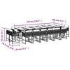 vidaXL 17-tlg. Garten-Essgruppe mit Kissen Beige Poly Rattan